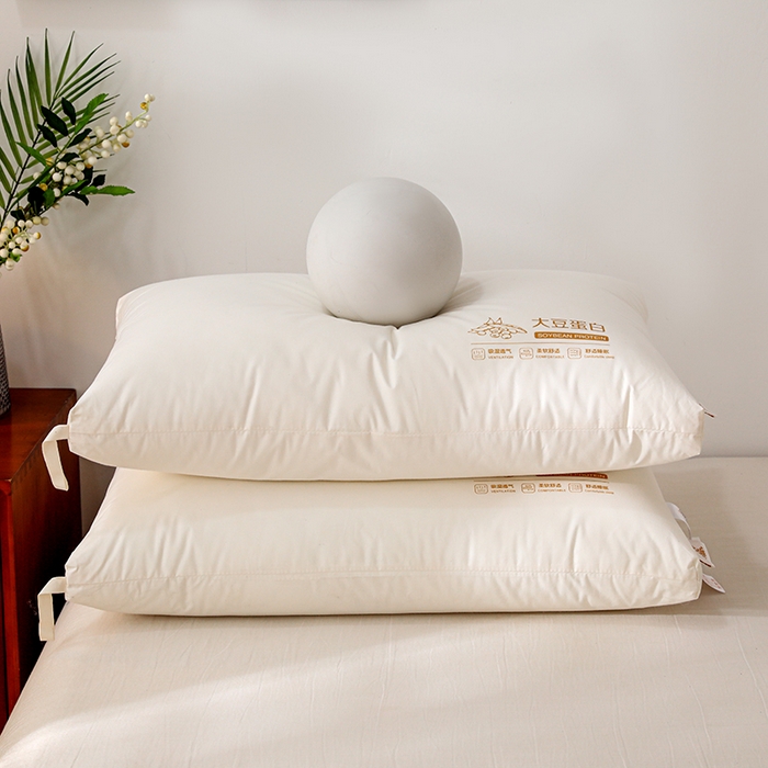 91家纺网 家纺一手货源 找家纺 仁宇枕业 2025新款新品A类全棉大豆蛋白舒适定型护颈羽丝绒枕头枕芯 大豆蛋白舒适枕