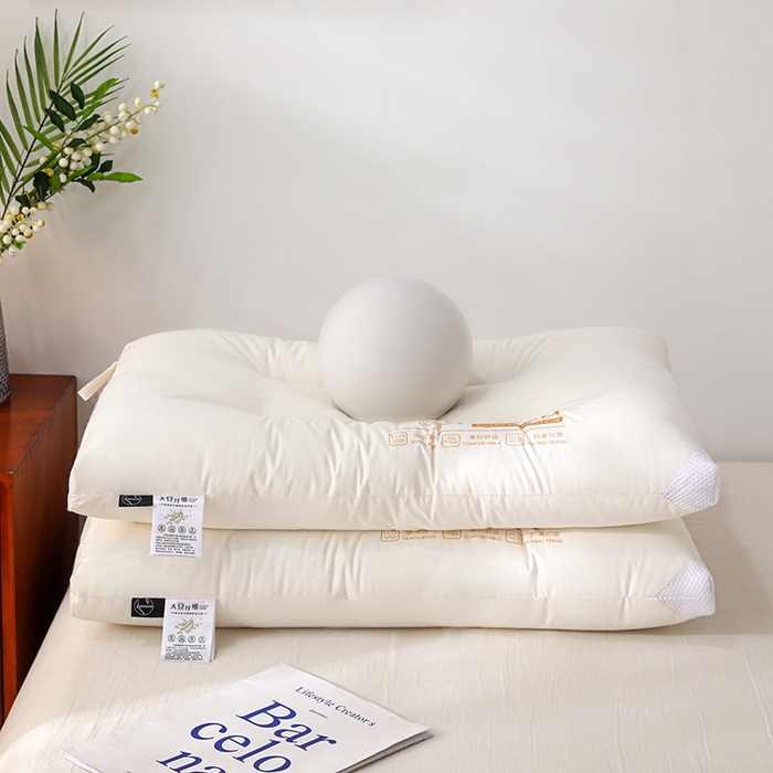 91家纺网 家纺一手货源 找家纺 仁宇枕业 2025新款新品A类全棉大豆蛋白舒适定型护颈羽丝绒枕头枕芯 大豆蛋白定型