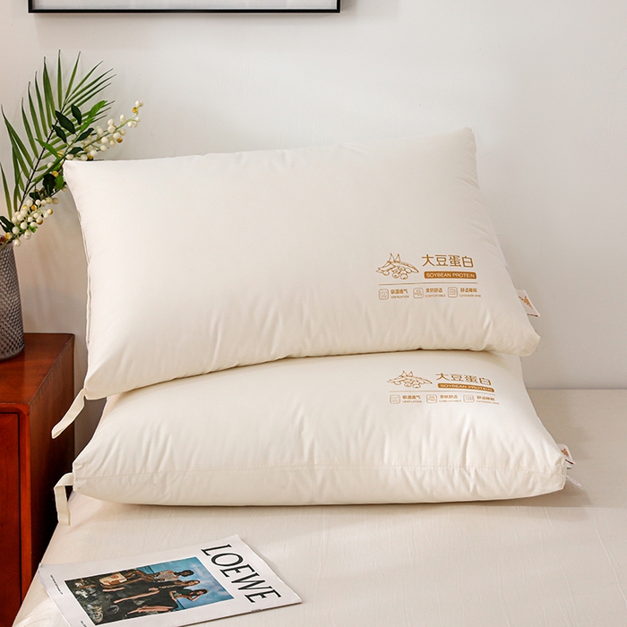 91家纺网 家纺一手货源 找家纺 仁宇枕业 2025新款新品A类全棉大豆蛋白舒适定型护颈羽丝绒枕头枕芯 大豆蛋白舒适枕