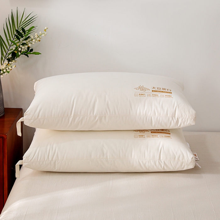 91家纺网 家纺一手货源 找家纺 仁宇枕业 2025新款新品A类全棉大豆蛋白舒适定型护颈羽丝绒枕头枕芯 大豆蛋白舒适枕