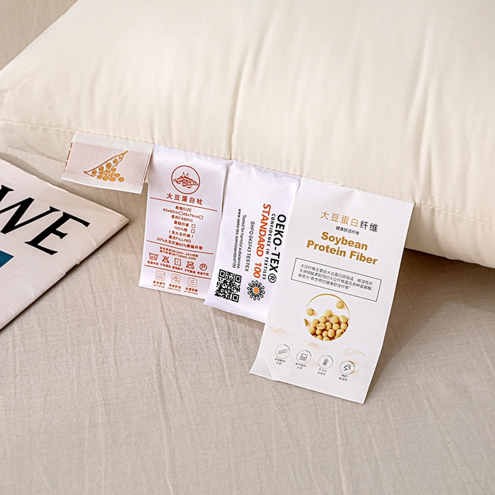 91家纺网 家纺一手货源 找家纺 仁宇枕业 2025新款新品A类全棉大豆蛋白舒适定型护颈羽丝绒枕头枕芯 大豆蛋白舒适枕