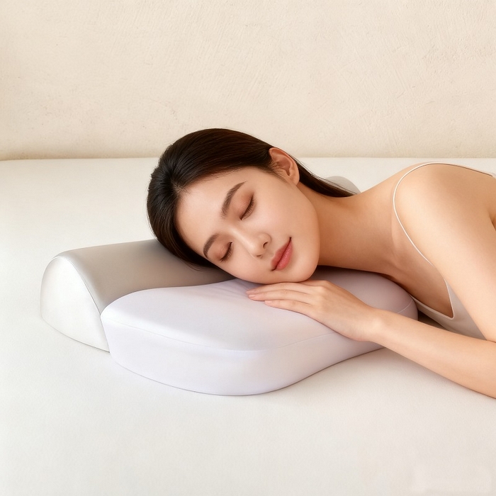 91家纺网 家纺一手货源 找家纺 明星枕业 2025新款零压深睡慢回弹记忆棉颈椎枕护颈椎助睡眠颈椎病专用牵引反弓枕枕头枕芯 分段牵引枕-灰