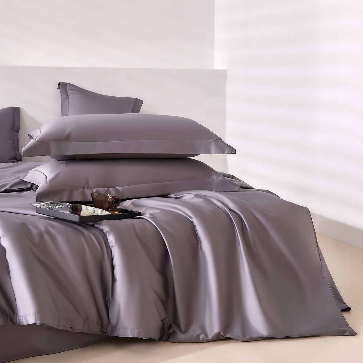 91家纺网 家纺一手货源 找家纺 DoDo 兜兜 2026新款全棉纯棉50支长绒棉三四件套 可定做尺寸 典雅灰