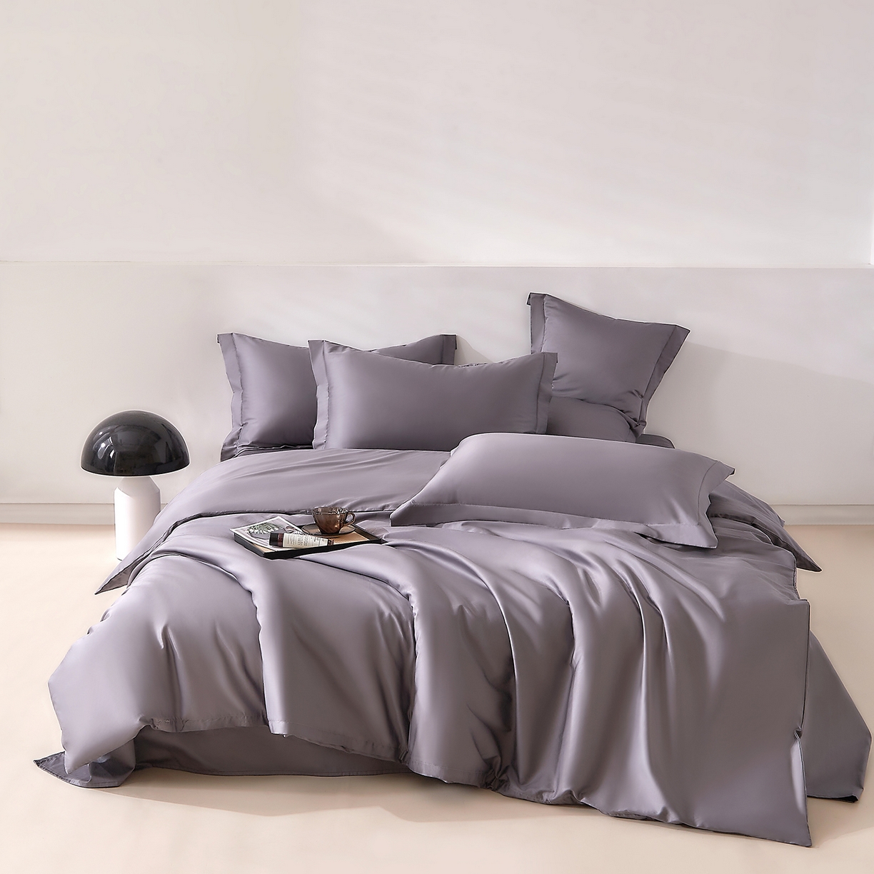 91家纺网 家纺一手货源 找家纺 DoDo 兜兜 2026新款全棉纯棉50支长绒棉三四件套 可定做尺寸 典雅灰