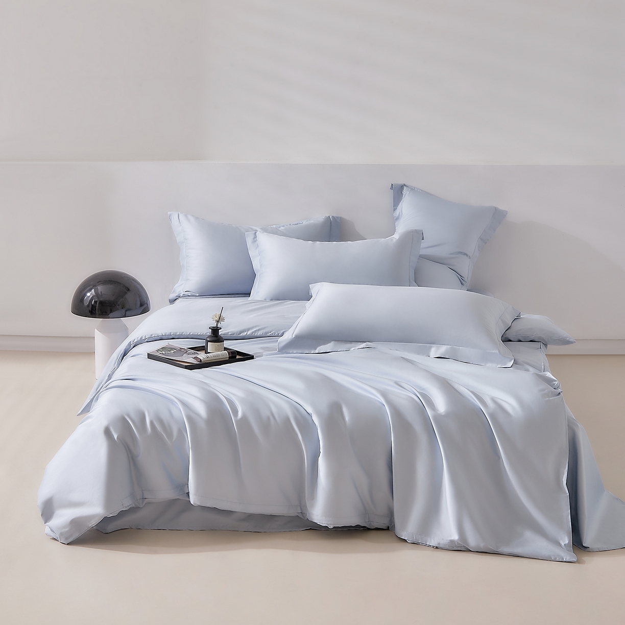 91家纺网 家纺一手货源 找家纺 DoDo 兜兜 2026新款全棉纯棉50支长绒棉三四件套 可定做尺寸 海蓝色