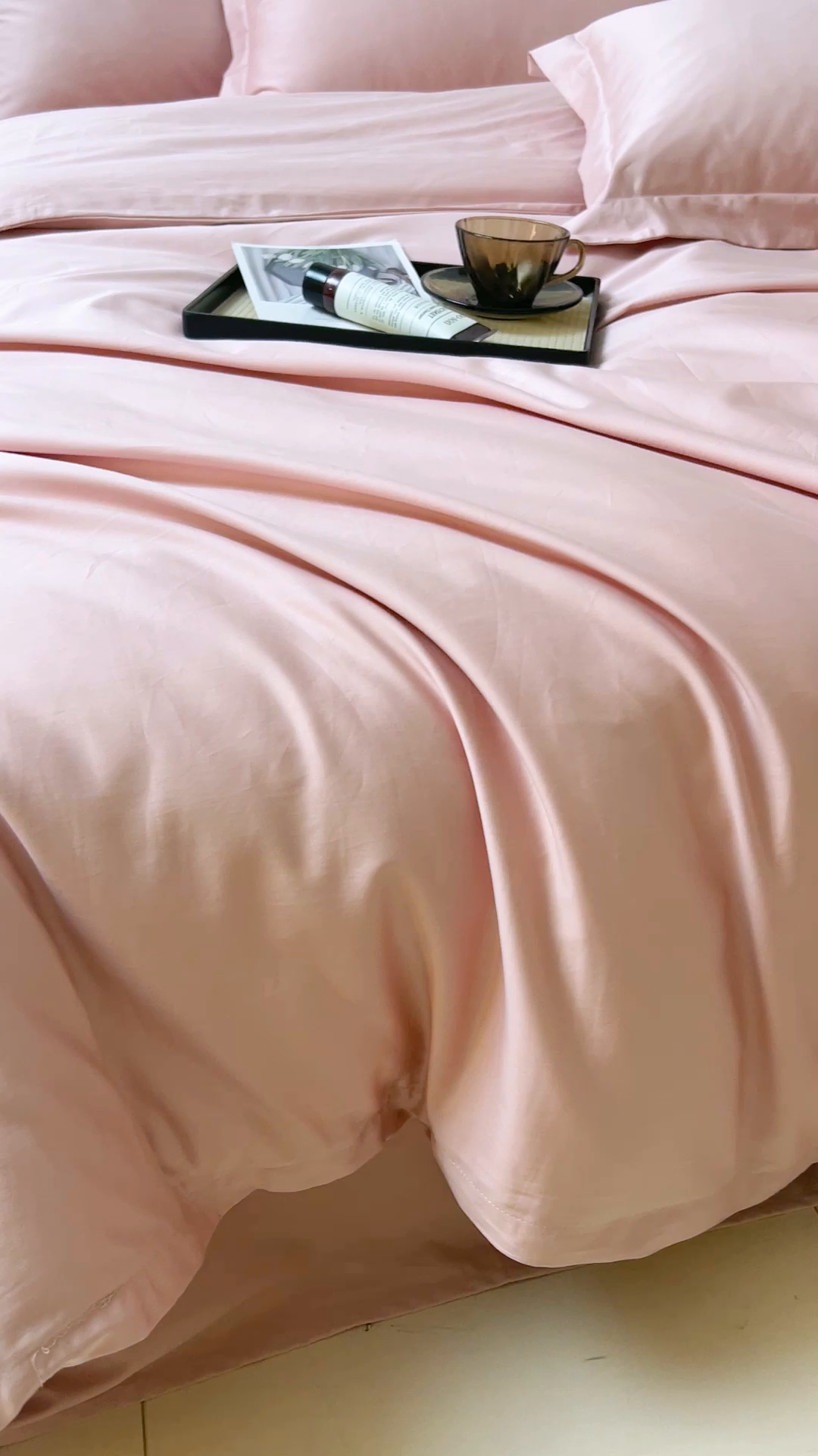 91家纺网 家纺一手货源 找家纺 DoDo 兜兜 2026新款全棉纯棉50支长绒棉三四件套 可定做尺寸 马卡龙粉