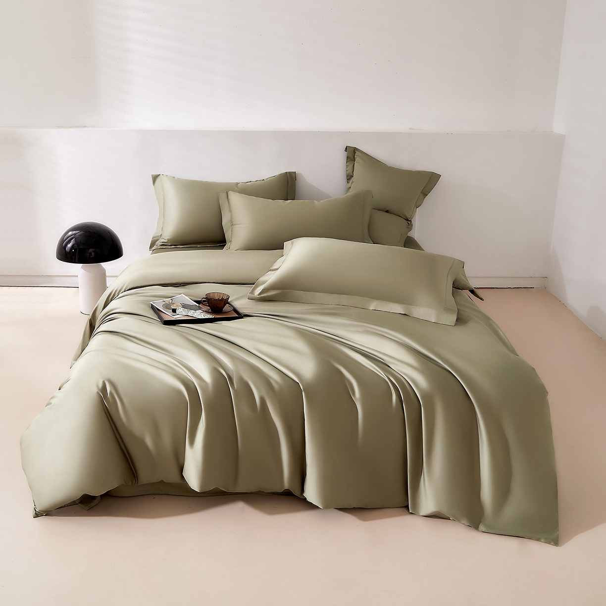 91家纺网 家纺一手货源 找家纺 DoDo 兜兜 2026新款全棉纯棉50支长绒棉三四件套 可定做尺寸 暮光绿