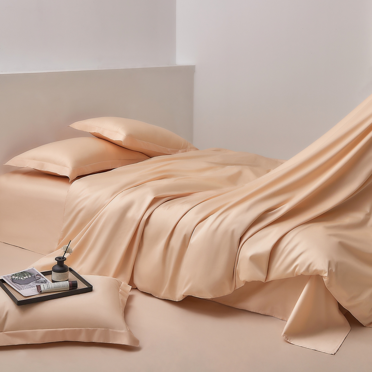 DoDo 兜兜 2026新款全棉纯棉50支长绒棉三四件套 可定做尺寸 奶茶色