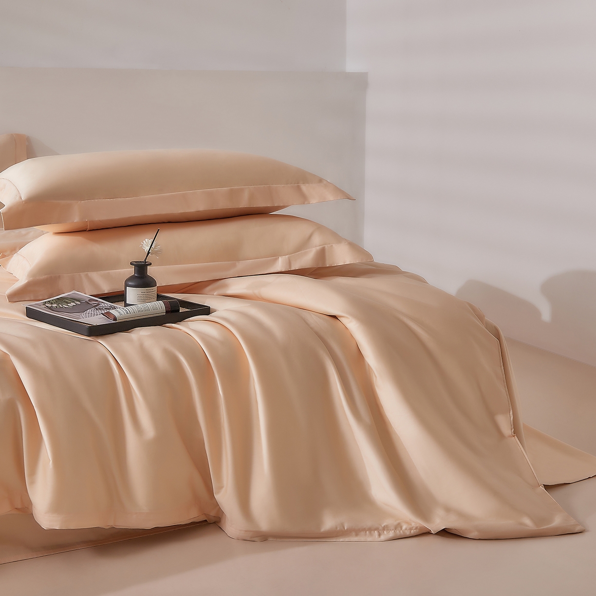 91家纺网 家纺一手货源 找家纺 DoDo 兜兜 2026新款全棉纯棉50支长绒棉三四件套 可定做尺寸 奶茶色