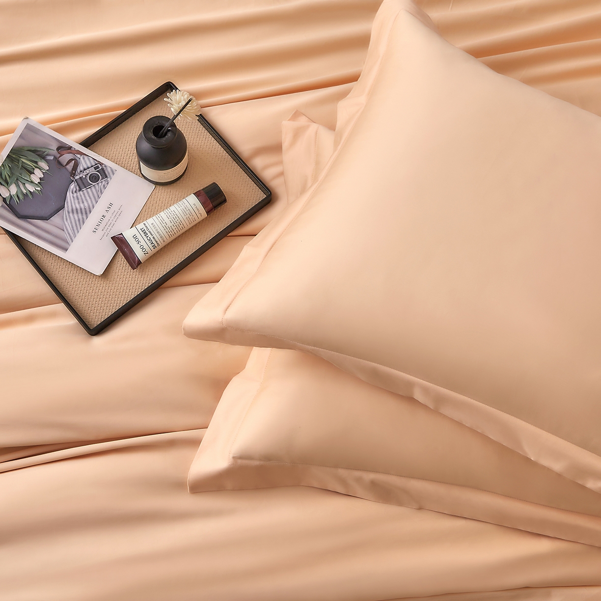 91家纺网 家纺一手货源 找家纺 DoDo 兜兜 2026新款全棉纯棉50支长绒棉三四件套 可定做尺寸 奶茶色