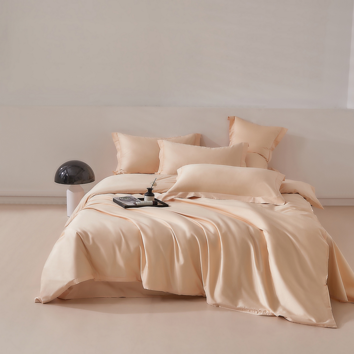 91家纺网 家纺一手货源 找家纺 DoDo 兜兜 2026新款全棉纯棉50支长绒棉三四件套 可定做尺寸 奶茶色