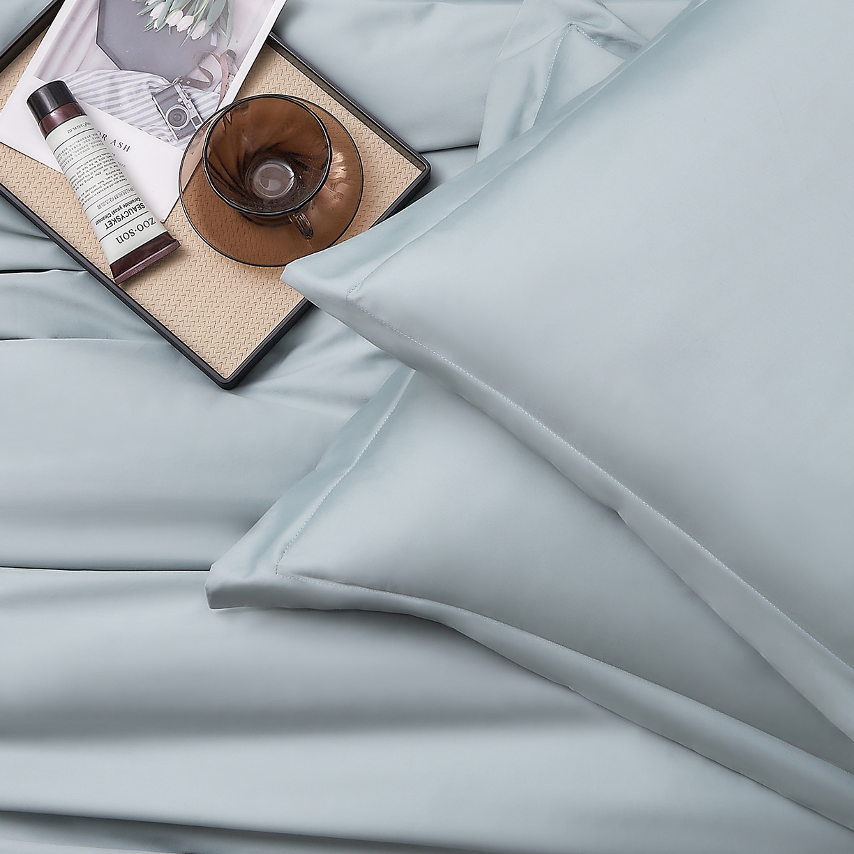 91家纺网 家纺一手货源 找家纺 DoDo 兜兜 2026新款全棉纯棉50支长绒棉三四件套 可定做尺寸 普士蓝