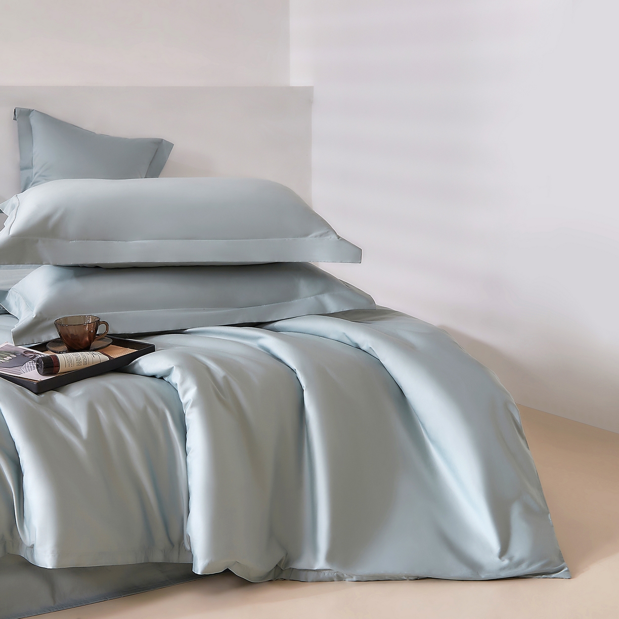 91家纺网 家纺一手货源 找家纺 DoDo 兜兜 2026新款全棉纯棉50支长绒棉三四件套 可定做尺寸 普士蓝