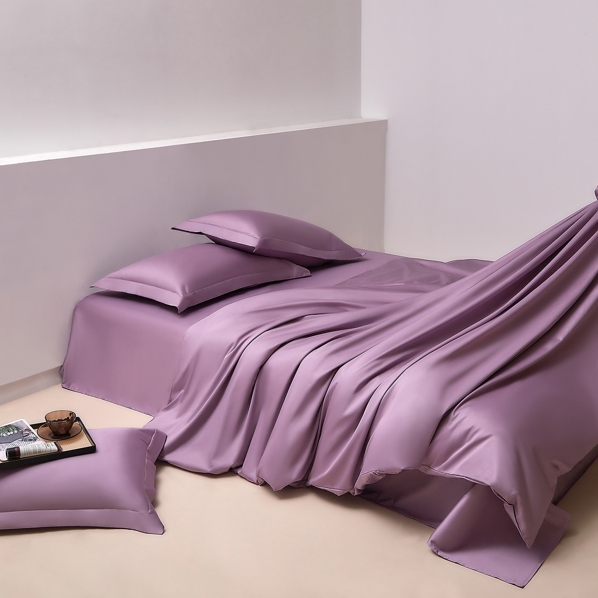 DoDo 兜兜 2026新款全棉纯棉50支长绒棉三四件套 可定做尺寸 丝绒紫