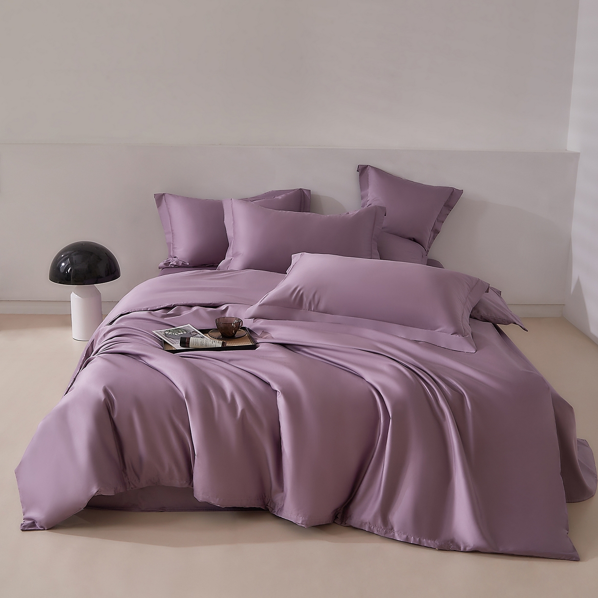 91家纺网 家纺一手货源 找家纺 DoDo 兜兜 2026新款全棉纯棉50支长绒棉三四件套 可定做尺寸 丝绒紫