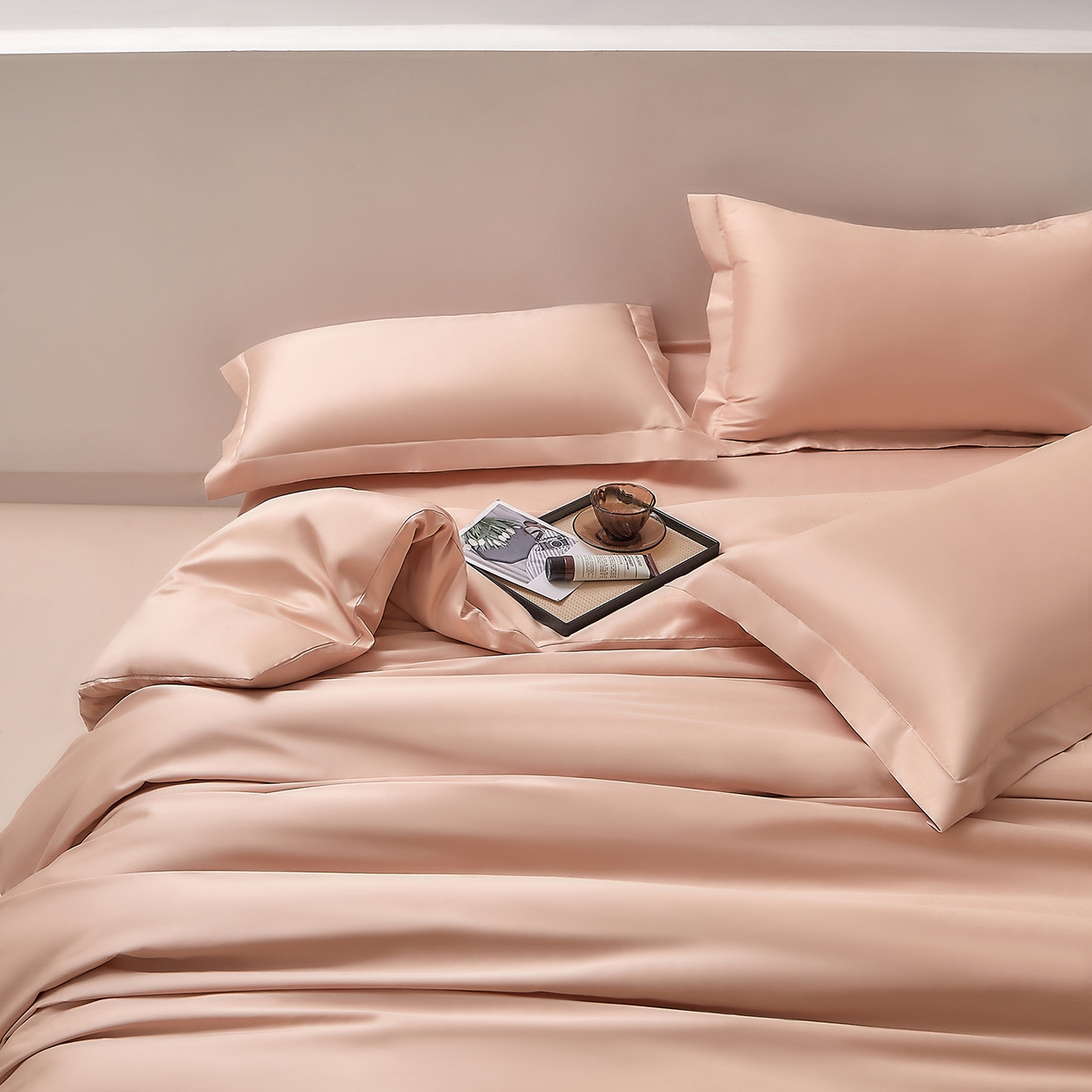 91家纺网 家纺一手货源 找家纺 DoDo 兜兜 2026新款全棉纯棉50支长绒棉三四件套 可定做尺寸 香槟色