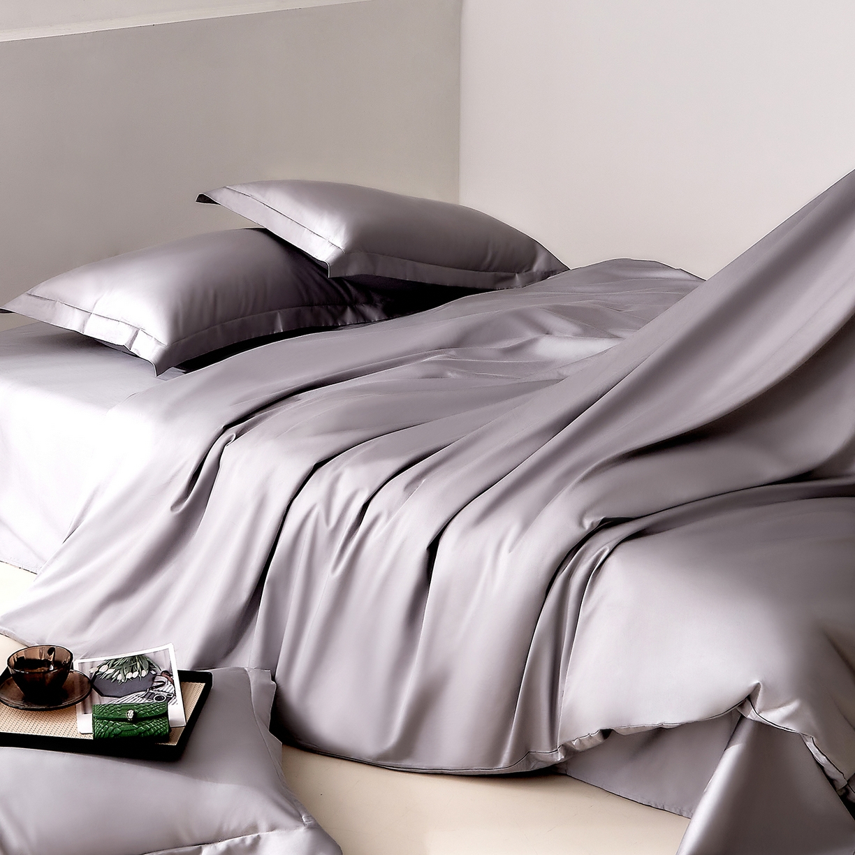 DoDo 兜兜 2026新款全棉纯棉50支长绒棉三四件套 可定做尺寸 象牙灰