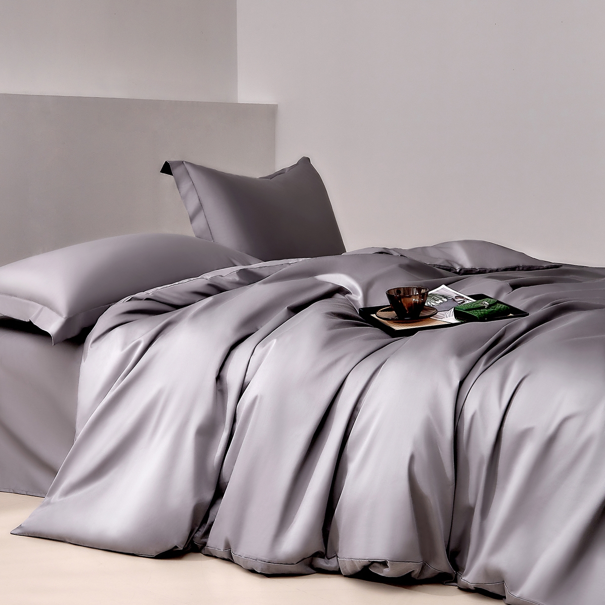 91家纺网 家纺一手货源 找家纺 DoDo 兜兜 2026新款全棉纯棉50支长绒棉三四件套 可定做尺寸 象牙灰