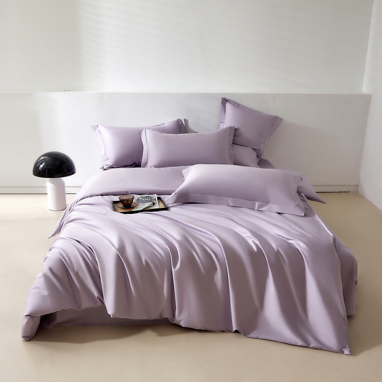 91家纺网 家纺一手货源 找家纺 DoDo 兜兜 2026新款全棉纯棉50支长绒棉三四件套 可定做尺寸 珍珠紫