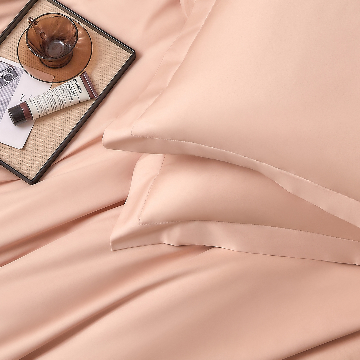 91家纺网 家纺一手货源 找家纺 DoDo 兜兜 2026新款全棉纯棉50支长绒棉单枕套 枕套单件 香槟色