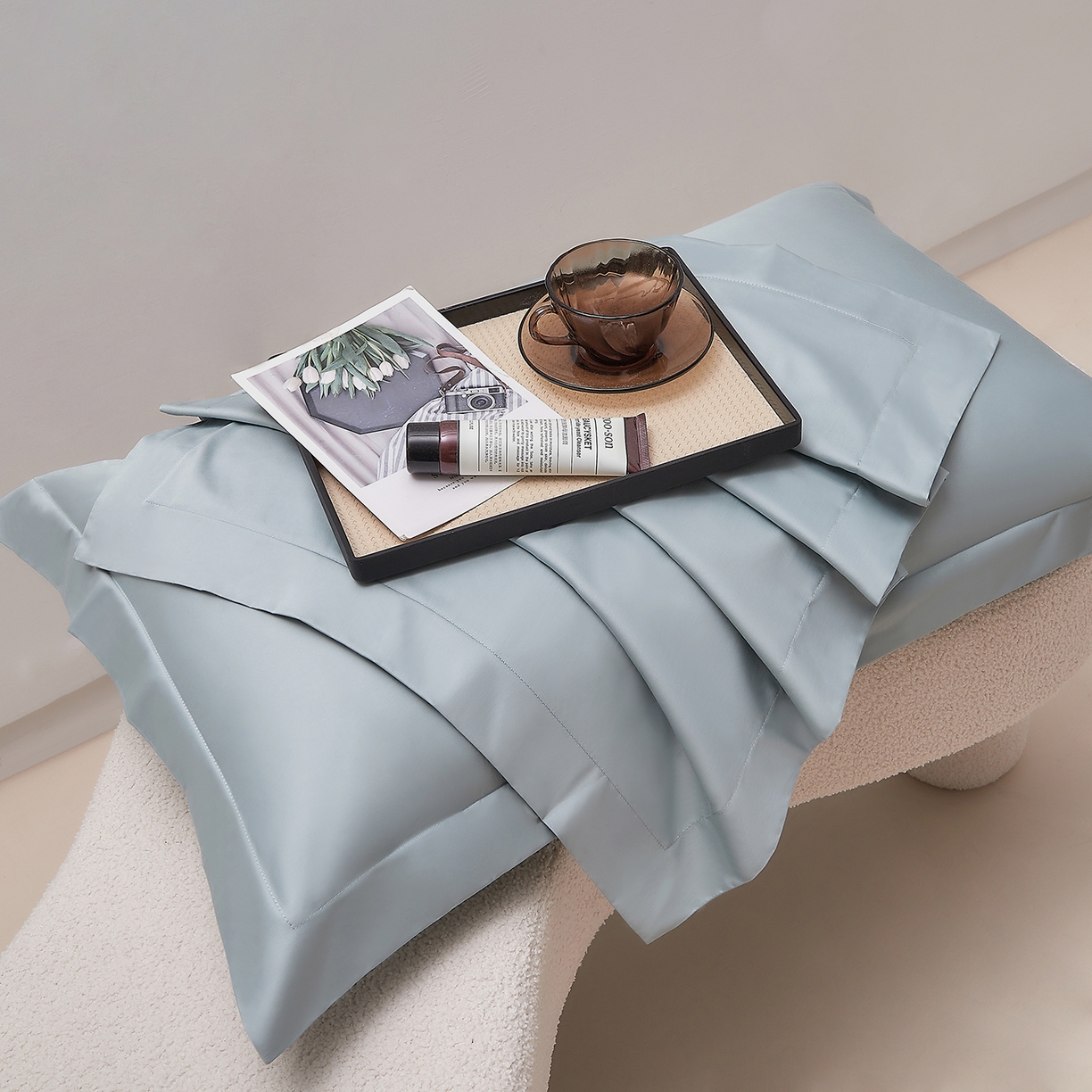 DoDo 兜兜 2026新款全棉纯棉50支长绒棉单枕套 枕套单件 普士蓝