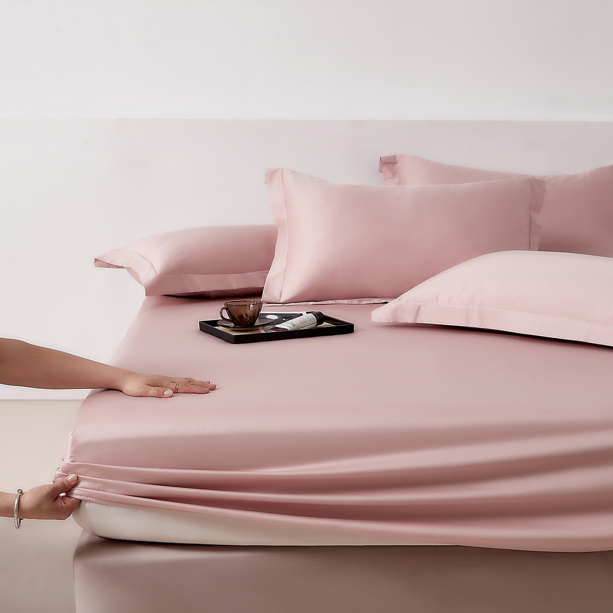 DoDo 兜兜 2026新款全棉纯棉50支长绒棉单床笠 床笠单件 马卡龙粉