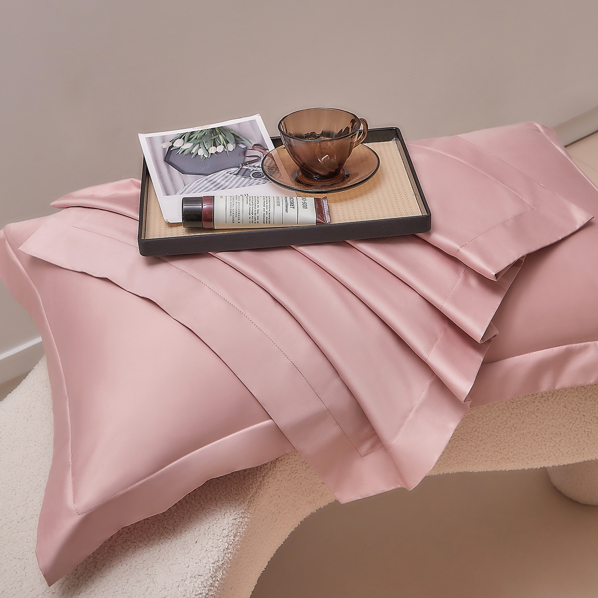 91家纺网 家纺一手货源 找家纺 DoDo 兜兜 2026新款全棉纯棉50支长绒棉单床笠 床笠单件 马卡龙粉