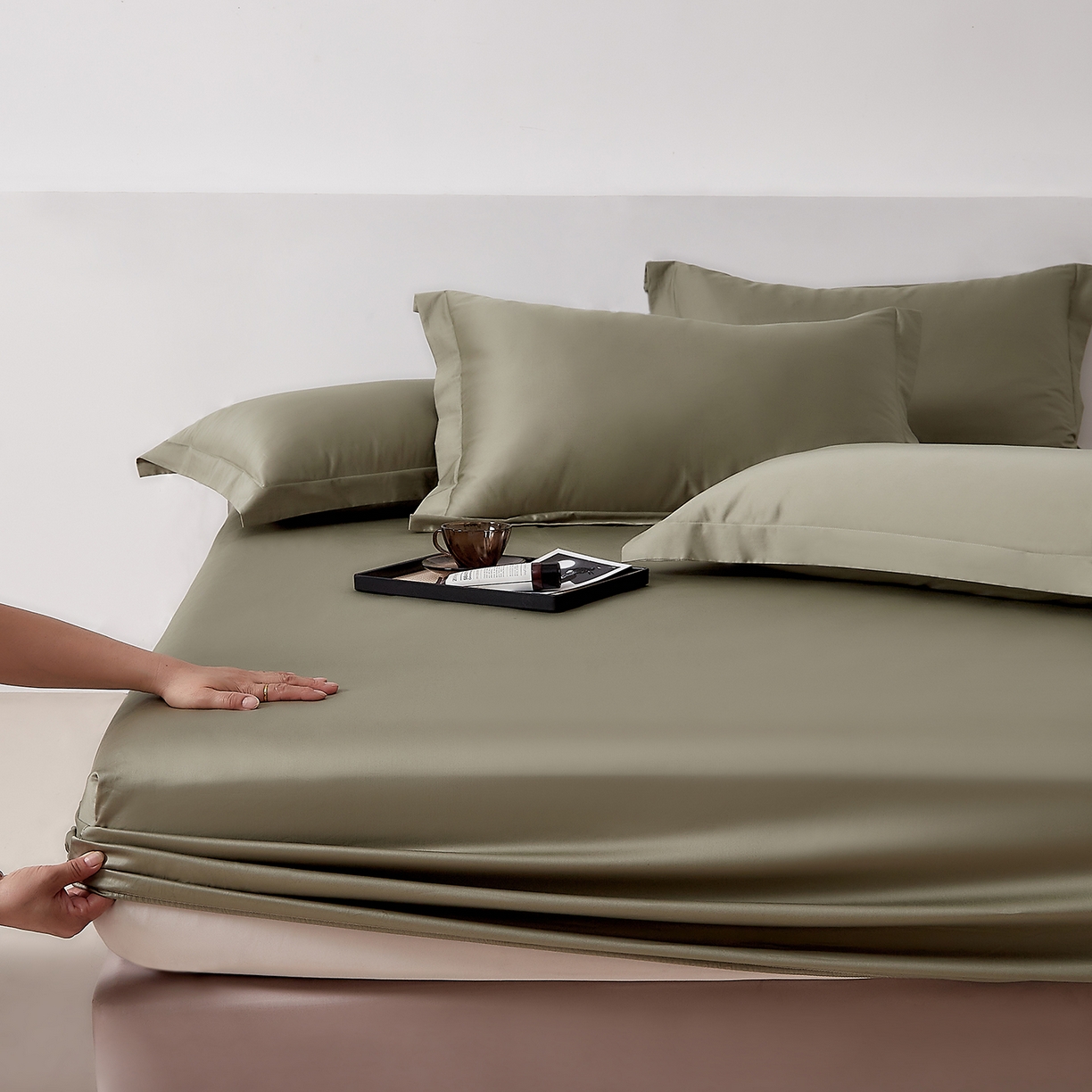 DoDo 兜兜 2026新款全棉纯棉50支长绒棉单床笠 床笠单件 暮光绿