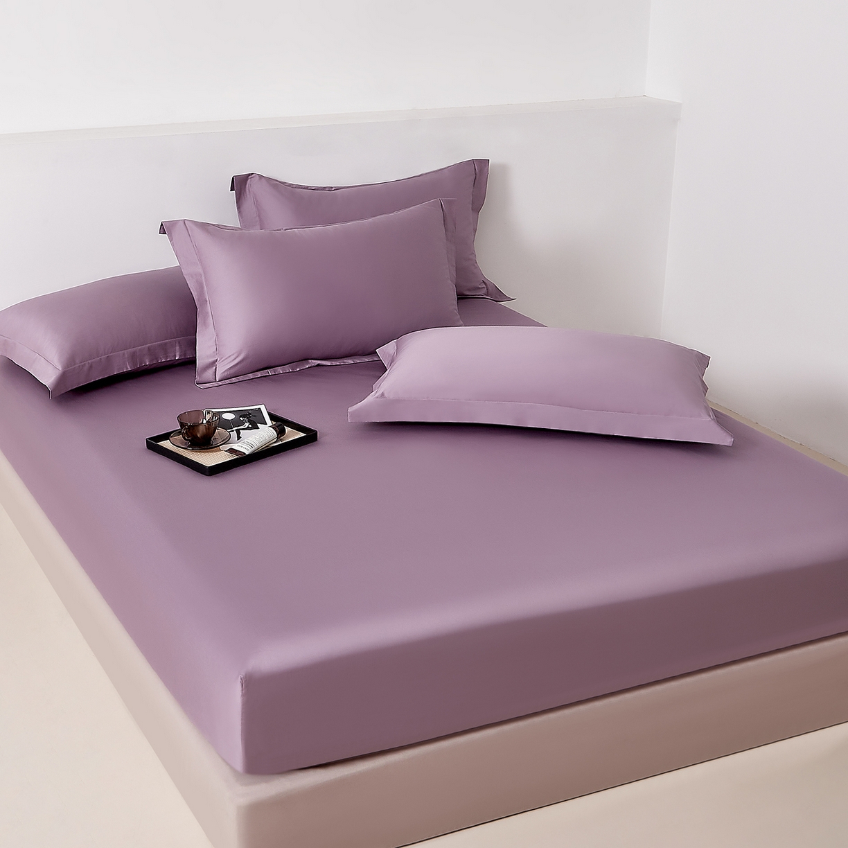 91家纺网 家纺一手货源 找家纺 DoDo 兜兜 2026新款全棉纯棉50支长绒棉单床笠 床笠单件 丝绒紫