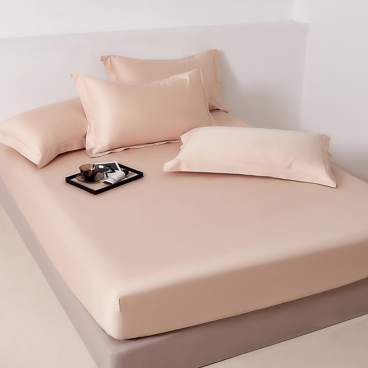 91家纺网 家纺一手货源 找家纺 DoDo 兜兜 2026新款全棉纯棉50支长绒棉单床笠 床笠单件 香槟色