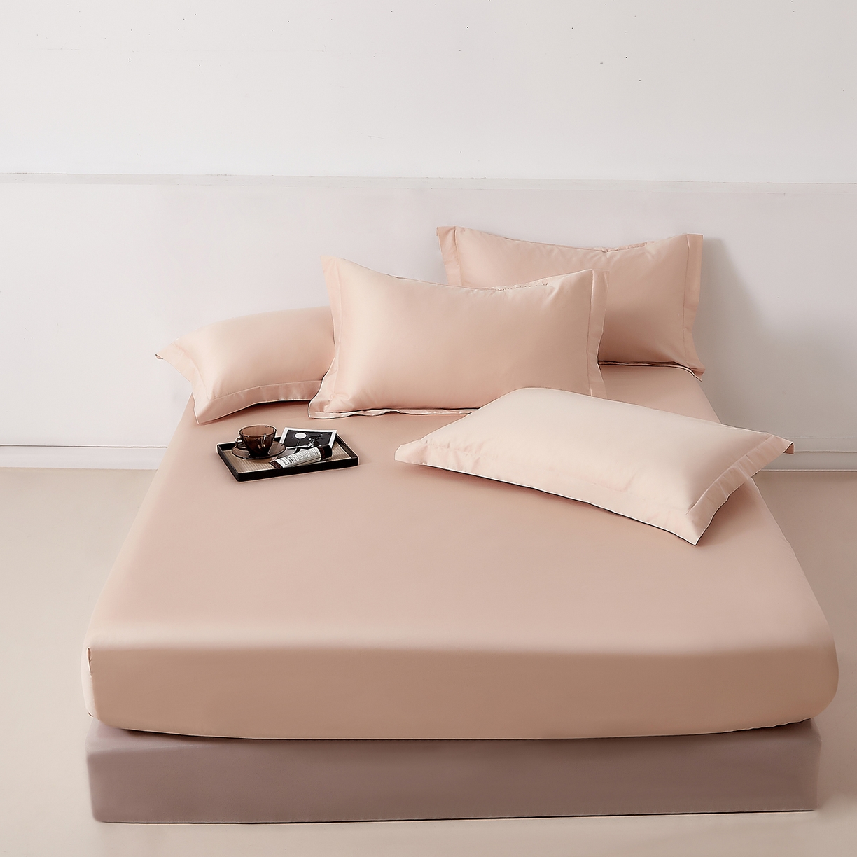 91家纺网 家纺一手货源 找家纺 DoDo 兜兜 2026新款全棉纯棉50支长绒棉单床笠 床笠单件 香槟色