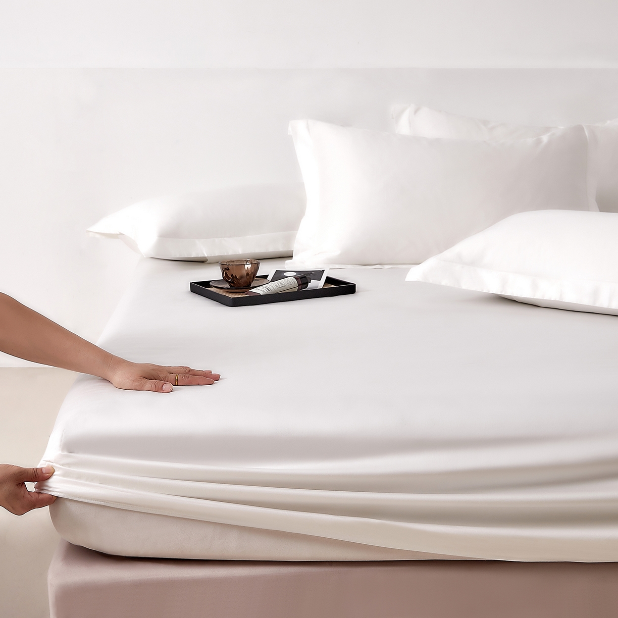 DoDo 兜兜 2026新款全棉纯棉50支长绒棉单床笠 床笠单件 月光白