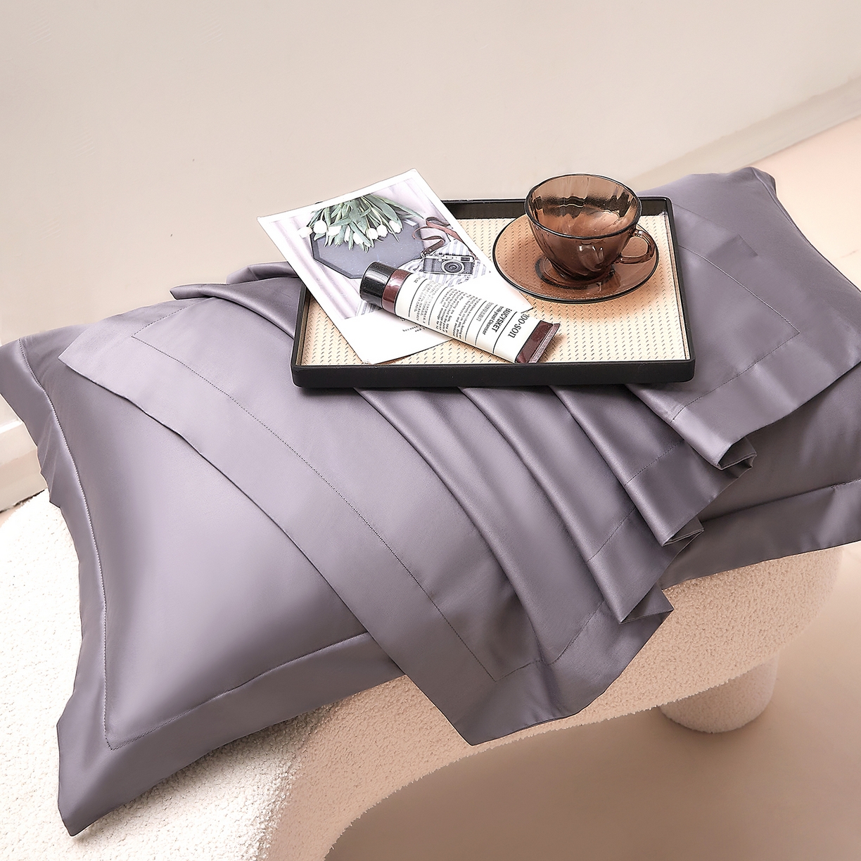 91家纺网 家纺一手货源 找家纺 DoDo 兜兜 2026新款全棉纯棉50支长绒棉单床单 床单单件 典雅灰