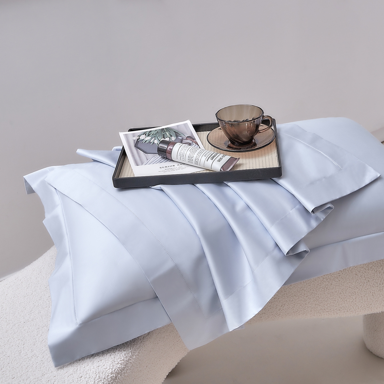 91家纺网 家纺一手货源 找家纺 DoDo 兜兜 2026新款全棉纯棉50支长绒棉单床单 床单单件 海蓝色