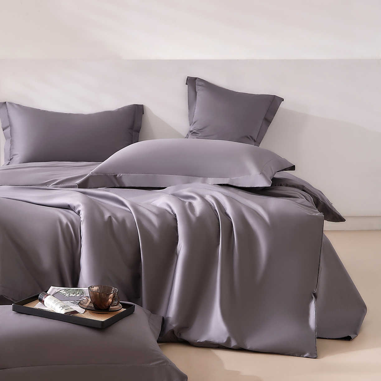 DoDo 兜兜 2026新款全棉纯棉50支长绒棉单被套 被套单件 典雅灰