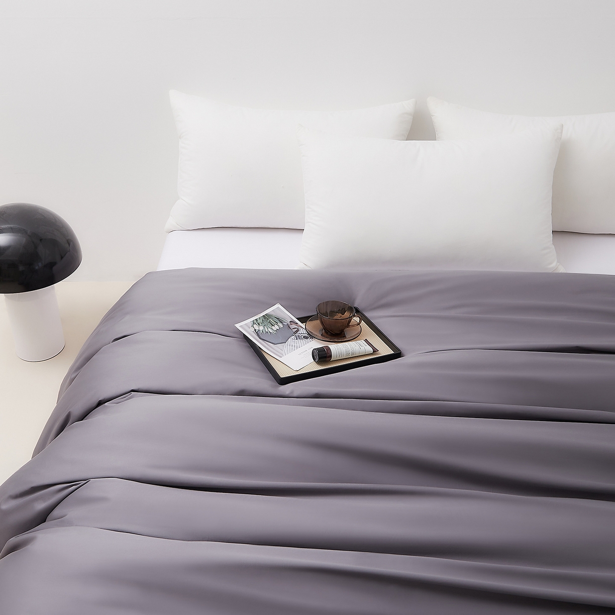 91家纺网 家纺一手货源 找家纺 DoDo 兜兜 2026新款全棉纯棉50支长绒棉单被套 被套单件 典雅灰