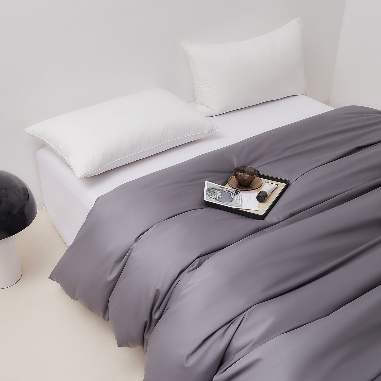 91家纺网 家纺一手货源 找家纺 DoDo 兜兜 2026新款全棉纯棉50支长绒棉单被套 被套单件 典雅灰