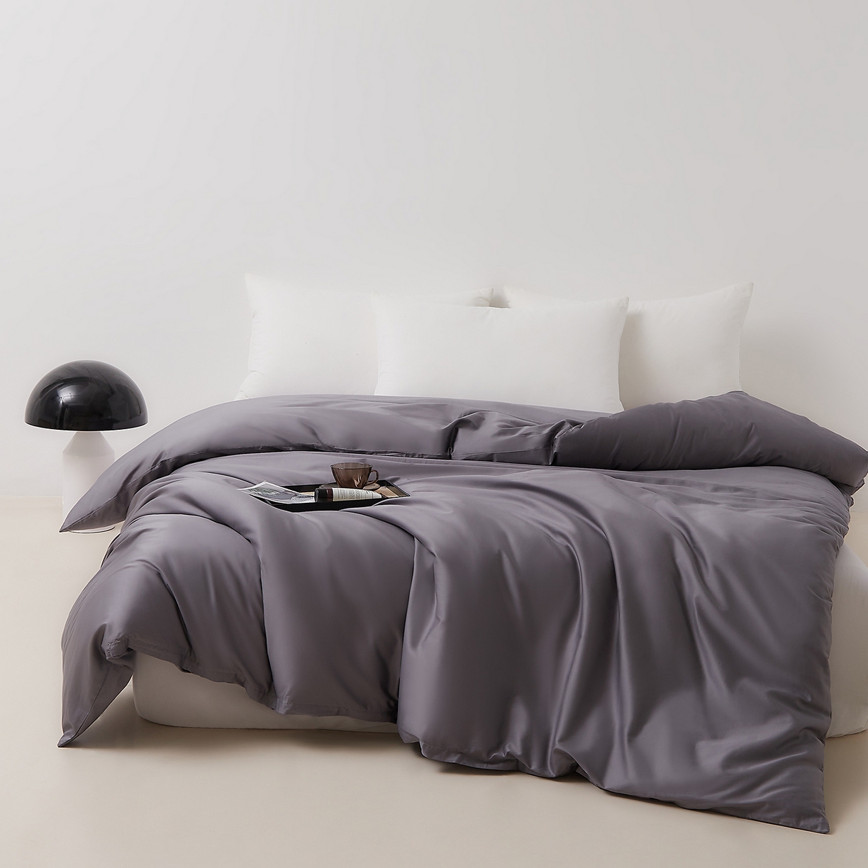 91家纺网 家纺一手货源 找家纺 DoDo 兜兜 2026新款全棉纯棉50支长绒棉单被套 被套单件 典雅灰