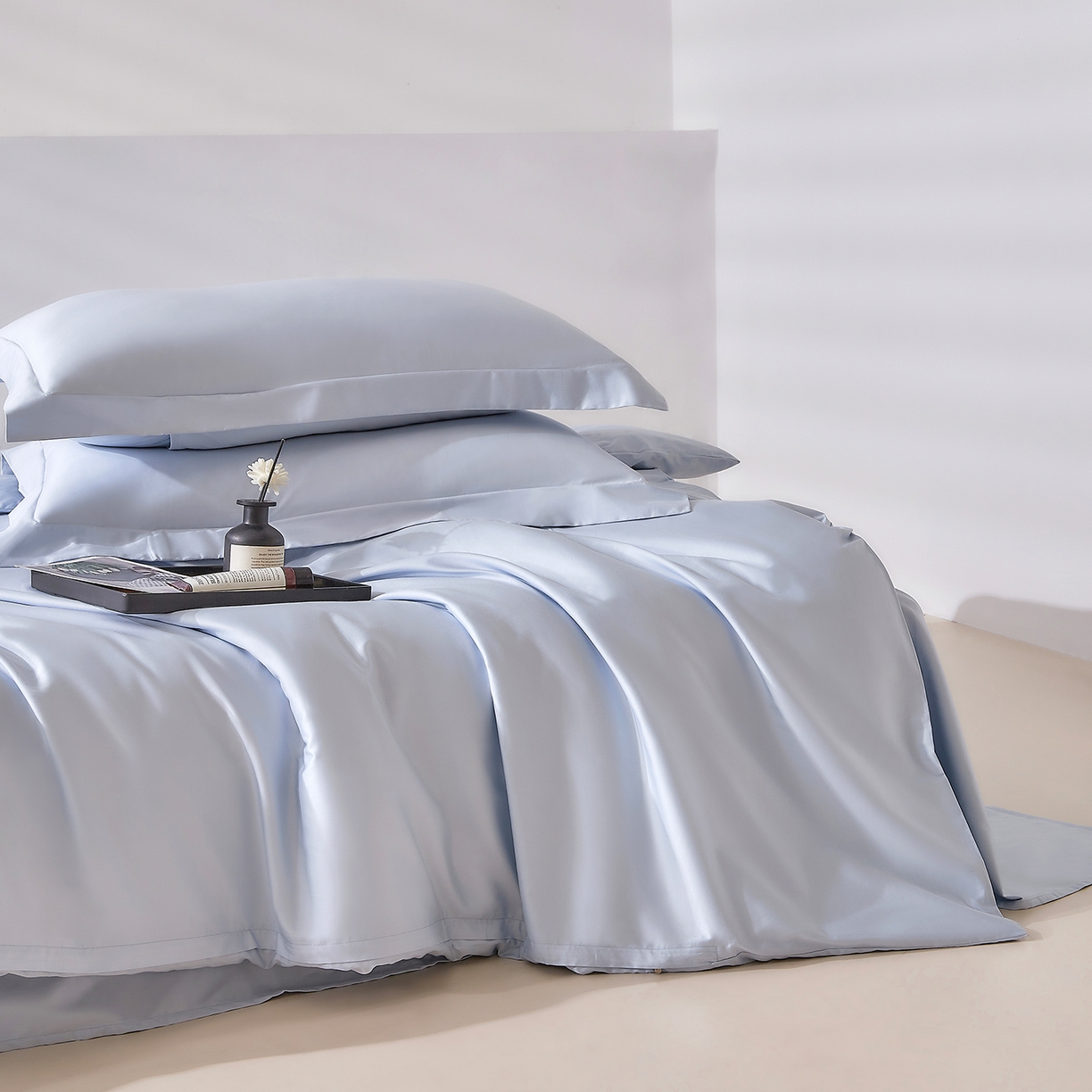 91家纺网 家纺一手货源 找家纺 DoDo 兜兜 2026新款全棉纯棉50支长绒棉单被套 被套单件 海蓝色