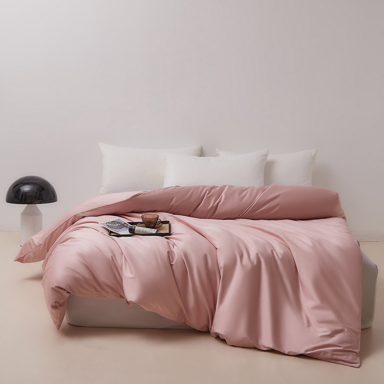 91家纺网 家纺一手货源 找家纺 DoDo 兜兜 2026新款全棉纯棉50支长绒棉单被套 被套单件 马卡龙粉