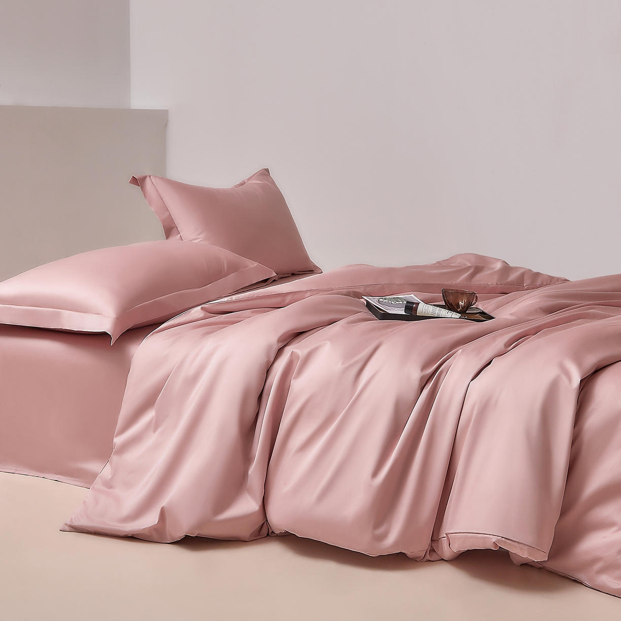 91家纺网 家纺一手货源 找家纺 DoDo 兜兜 2026新款全棉纯棉50支长绒棉单被套 被套单件 马卡龙粉