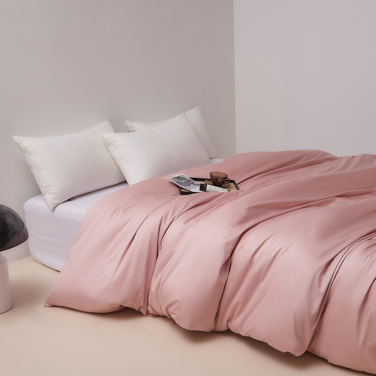 91家纺网 家纺一手货源 找家纺 DoDo 兜兜 2026新款全棉纯棉50支长绒棉单被套 被套单件 马卡龙粉