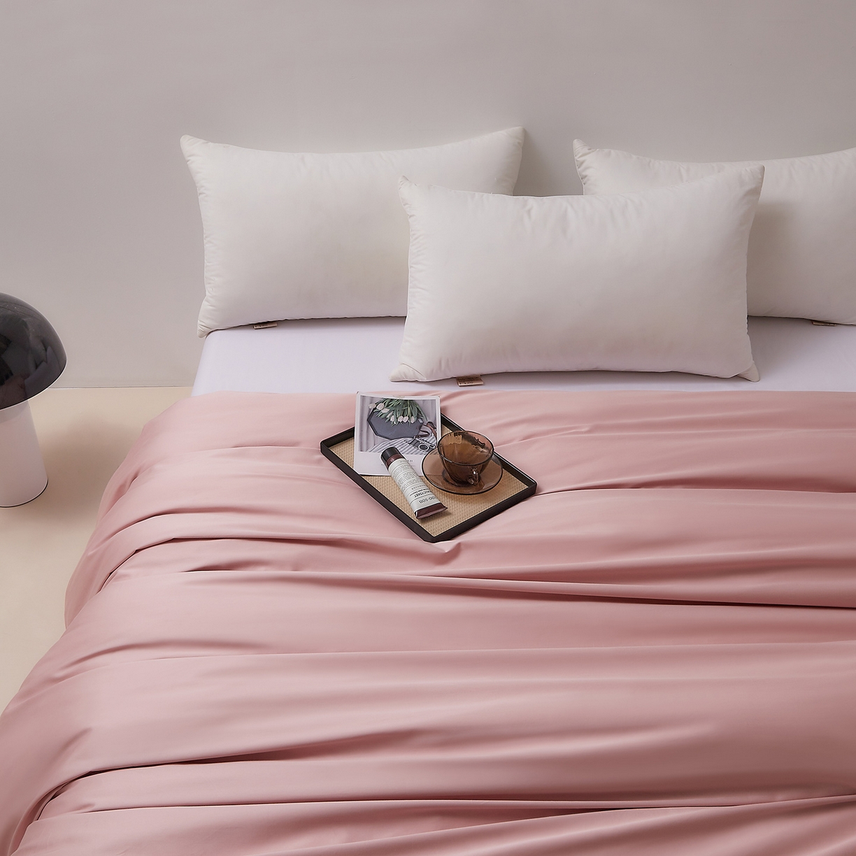 91家纺网 家纺一手货源 找家纺 DoDo 兜兜 2026新款全棉纯棉50支长绒棉单被套 被套单件 马卡龙粉