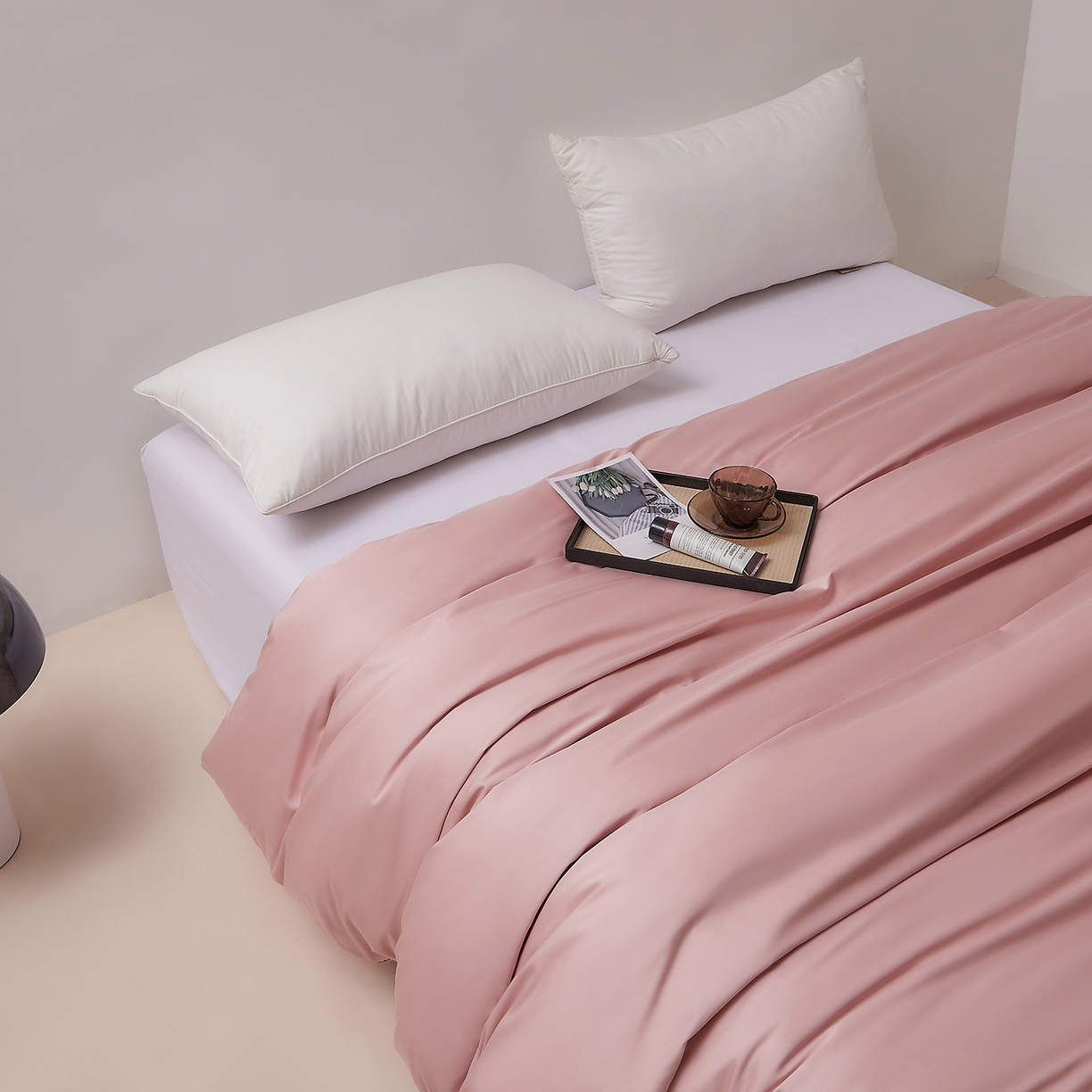 91家纺网 家纺一手货源 找家纺 DoDo 兜兜 2026新款全棉纯棉50支长绒棉单被套 被套单件 马卡龙粉