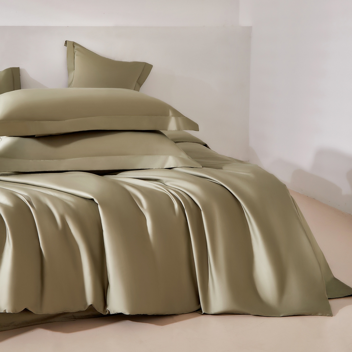 91家纺网 家纺一手货源 找家纺 DoDo 兜兜 2026新款全棉纯棉50支长绒棉单被套 被套单件 暮光绿