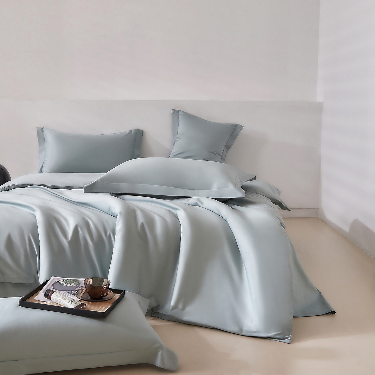 DoDo 兜兜 2026新款全棉纯棉50支长绒棉单被套 被套单件 普士蓝