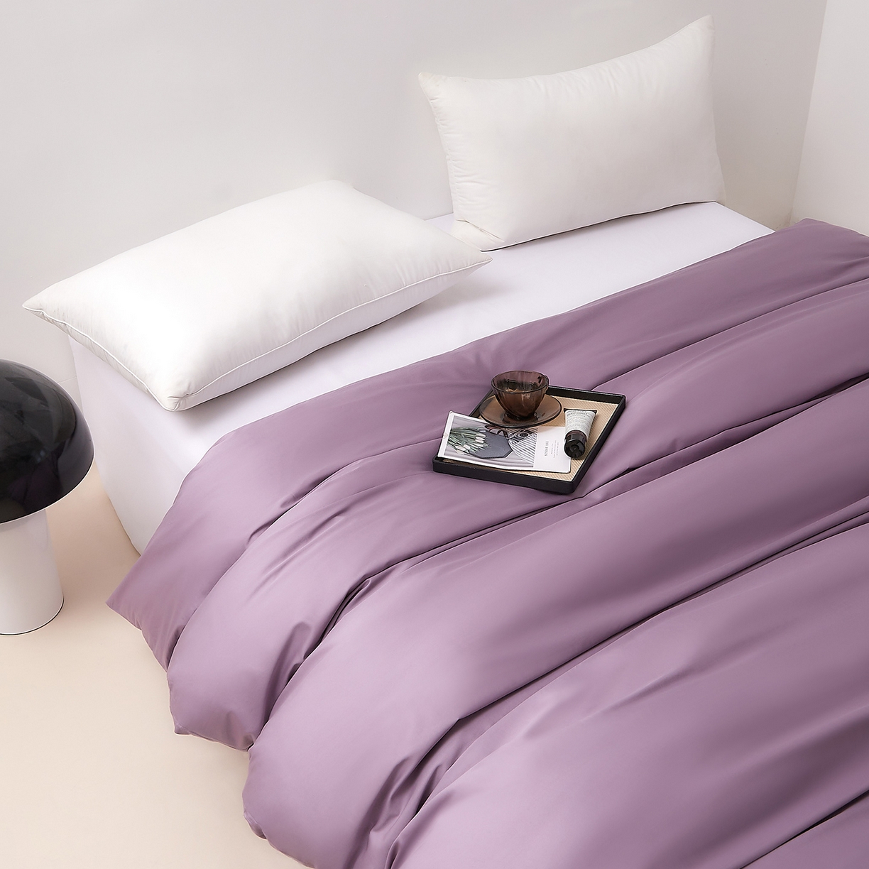 91家纺网 家纺一手货源 找家纺 DoDo 兜兜 2026新款全棉纯棉50支长绒棉单被套 被套单件 丝绒紫