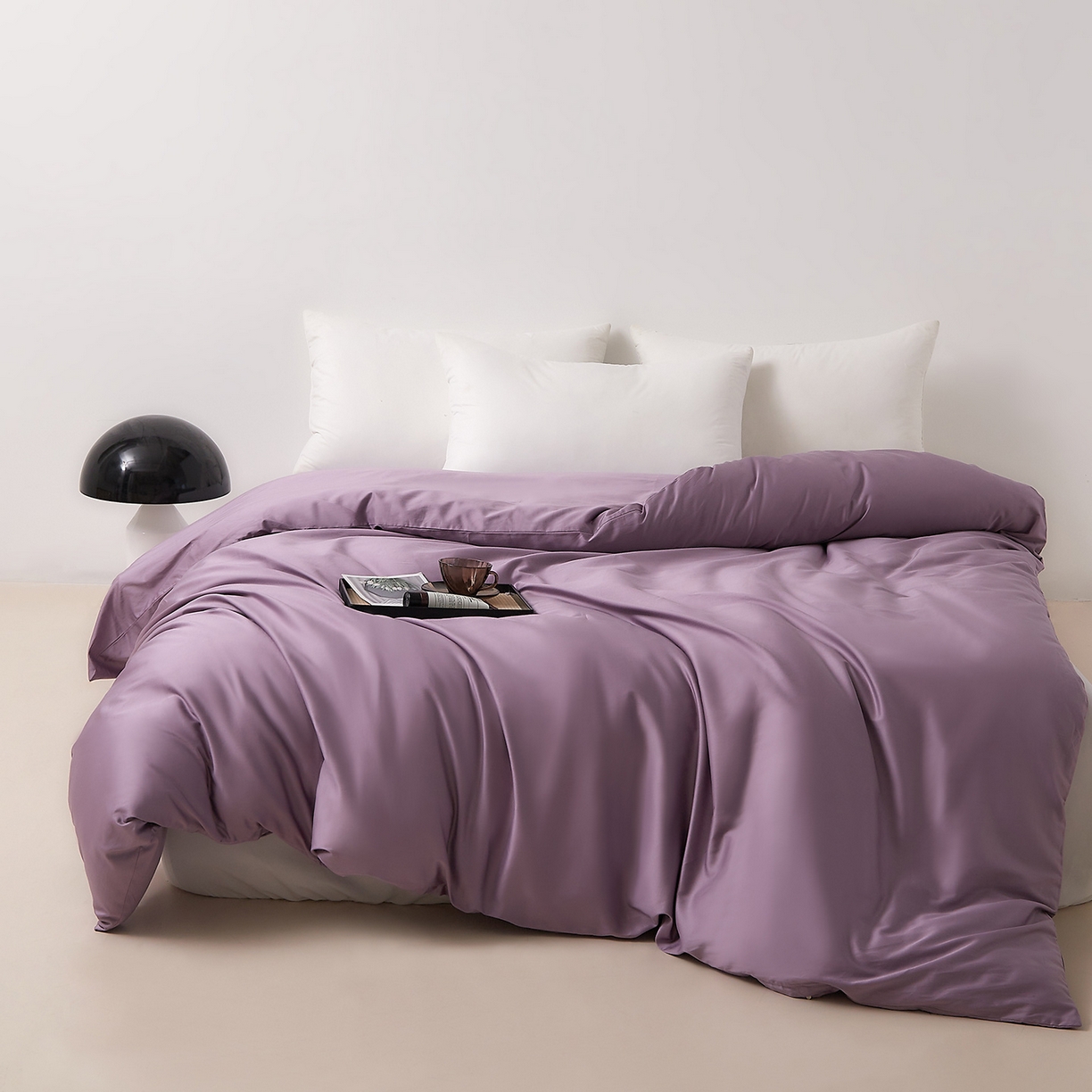 91家纺网 家纺一手货源 找家纺 DoDo 兜兜 2026新款全棉纯棉50支长绒棉单被套 被套单件 丝绒紫