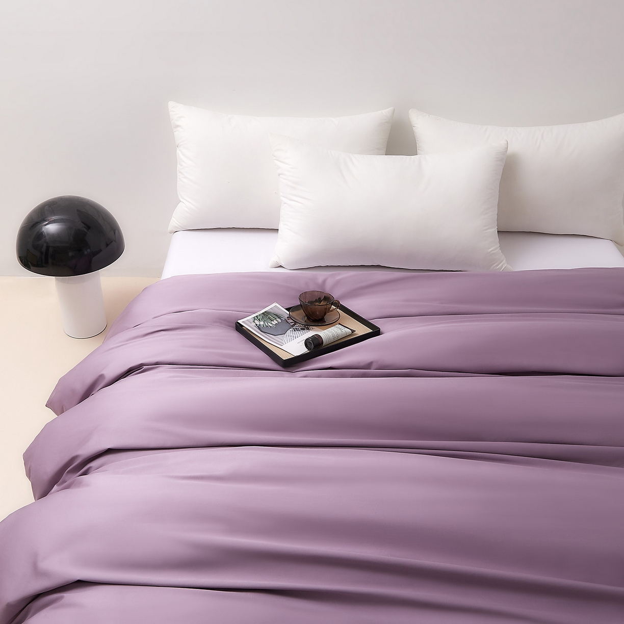 91家纺网 家纺一手货源 找家纺 DoDo 兜兜 2026新款全棉纯棉50支长绒棉单被套 被套单件 丝绒紫