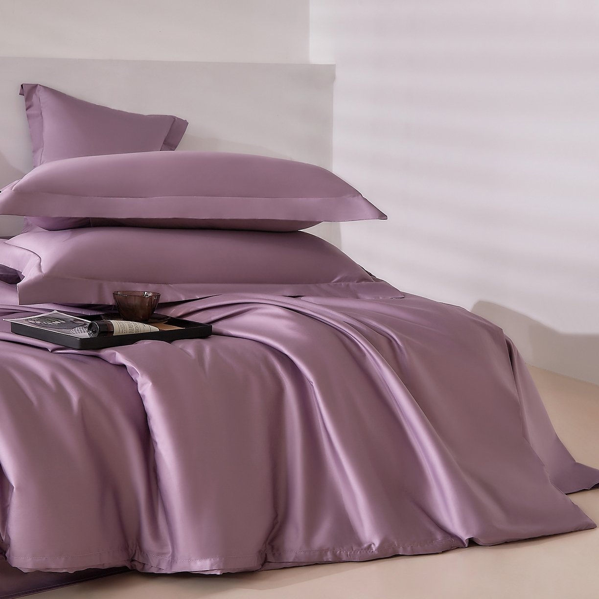 91家纺网 家纺一手货源 找家纺 DoDo 兜兜 2026新款全棉纯棉50支长绒棉单被套 被套单件 丝绒紫